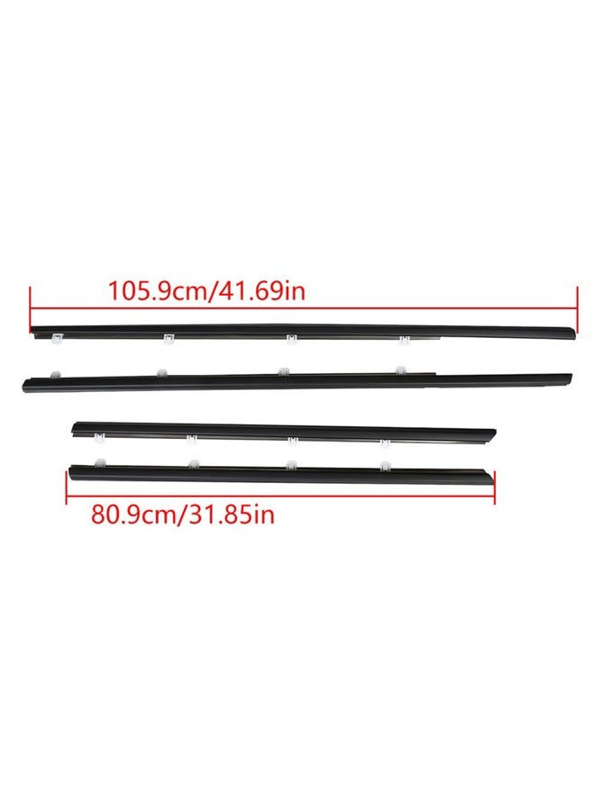 SEBLAFF 4PCS Weatherstrip Window Moulding Trim Seal Belt Replacement for Civic 2012-2015 Sedan Black - Image 2
