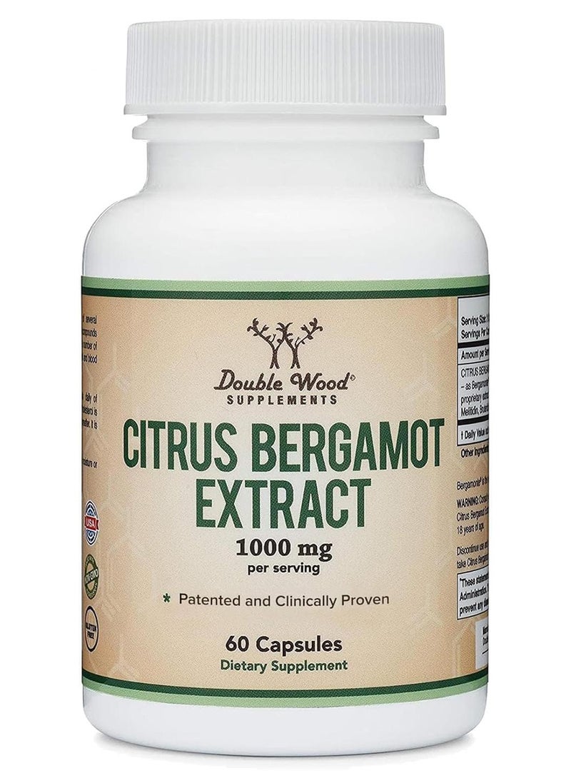 مكمل برغموت الحمضيات - فقط مستخلص البرغموت الحاصل على براءة اختراع ، والمثبت سريريًا - حصص 1،000 مجم (توحيد البرغمونتي ، مصدره إيطاليا ومصنع في الولايات المتحدة الأمريكية) (60 كبسولة) من الخشب المزدوج - Image 1