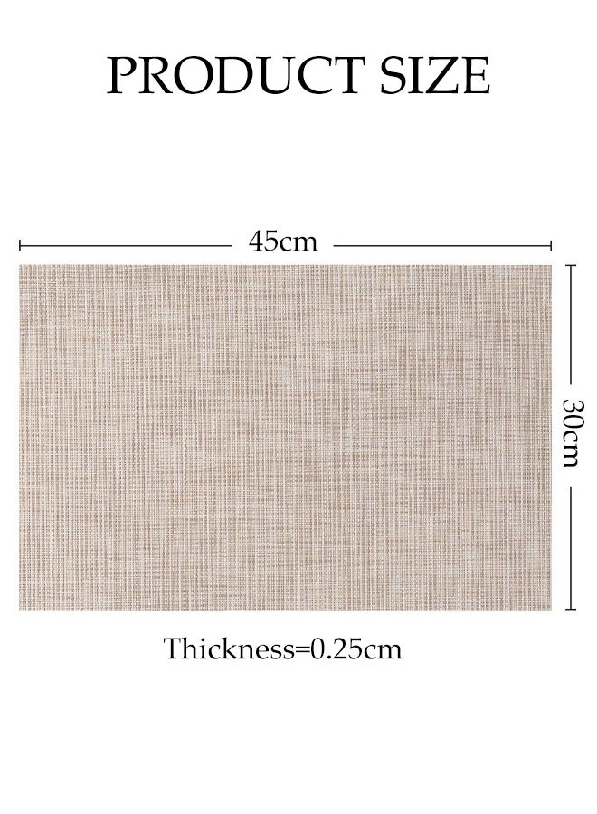 DUNISO 8-Piece Pvc Leather Placemat Set, Square Heat-Resistant And Non-Slip Table Mat, 30 x 45 Cm, Washable, Oil-Resistant, Suitable For Home, Restaurant, Cafe,Beige.  - Image 2