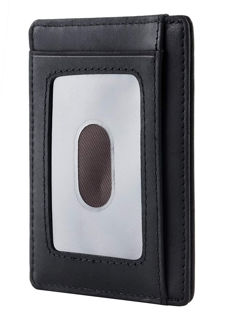 Travelambo Slim Wallet Front Pocket Minimalist Leather RFID Blocking Medium Size - Image 2