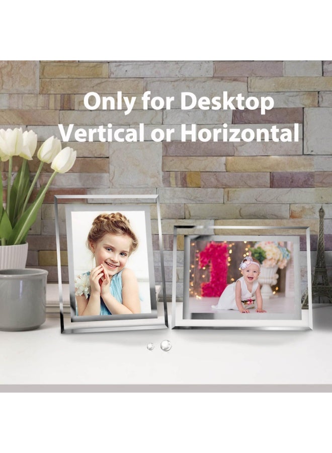 SANMUGEED 4 Pack 4x6 Picture Frame, Glass Photo Frames Made of High Definition Real Glass Display Pictures Horizontal or Vertical for Table - Image 5