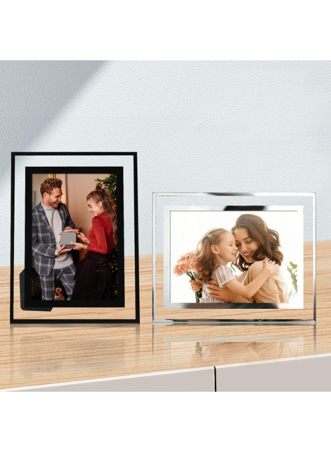 SANMUGEED 4 Pack 4x6 Picture Frame, Glass Photo Frames Made of High Definition Real Glass Display Pictures Horizontal or Vertical for Table - Image 3