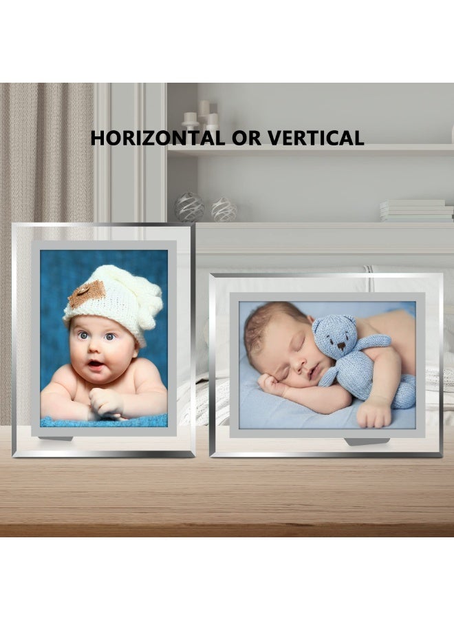 SANMUGEED 4 Pack 4x6 Picture Frame, Glass Photo Frames Made of High Definition Real Glass Display Pictures Horizontal or Vertical for Table - Image 2