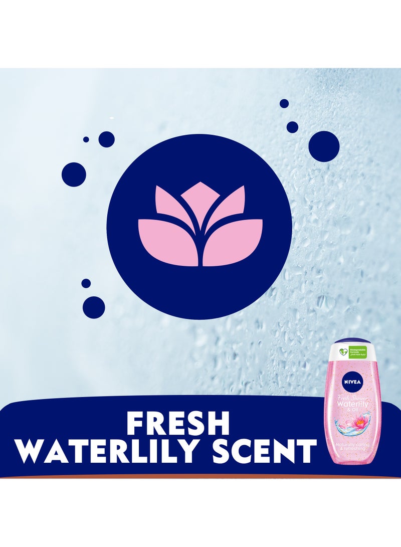 Nivea جل استحمام غسول الجسم زنبق الماء وزيت مع لآلئ زيت العناية ورائحة زنبق الماء عبوة من 3 - Image 3