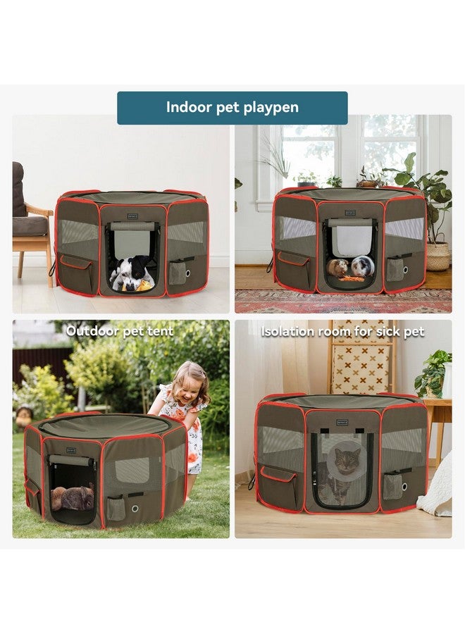 بتس فيت حظيرة لعب محمولة للكلاب من Petsfit مقاس 36 بوصة، مناسبة للكلاب الصغيرة والمتوسطة، مناسبة للجراء للاستخدام الداخلي/الخارجي مع حقيبة حمل، سحاب علوي وسفلي قابل للإزالة، مقاس متوسط (36 × 36 × 21 بوصة) - Image 2