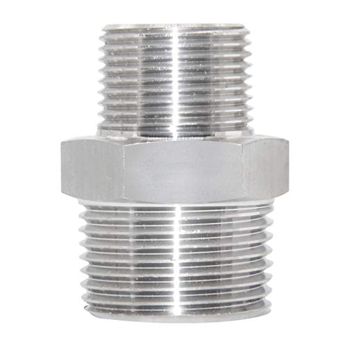 JoyTube Reducing Hex Nipple, 1" x 3/4" Male NPT Threaded Reducing Nipple Fitting, 304 Stainless Steel Pipe Fitting - Image 3