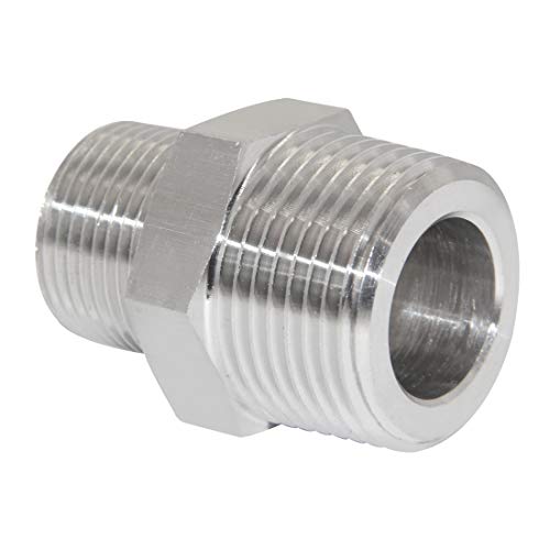 JoyTube Reducing Hex Nipple, 1" x 3/4" Male NPT Threaded Reducing Nipple Fitting, 304 Stainless Steel Pipe Fitting - Image 1