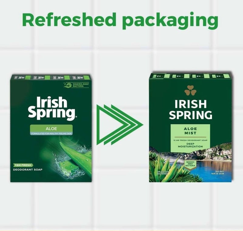 Irish Spring Aloe Mist Deodorant Soap Bars - Pack of 20 (3.75 oz each) - Image 4