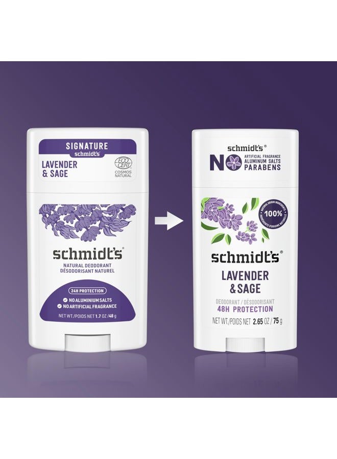 Schmidt's Aluminum-Free Vegan Deodorant Lavender & Sage with 24 Hour Odor Protection, for Women and Men, Natural Ingredients, Cruelty-Free, 2.65 oz - Image 3