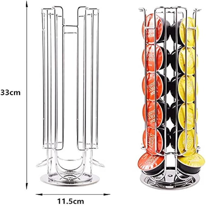 rayihni 24 Capsule Coffee Pod Stand Rack Coffee Pod Holders For Nescafe Dolce Gusto 24 Pods Silver - Image 2