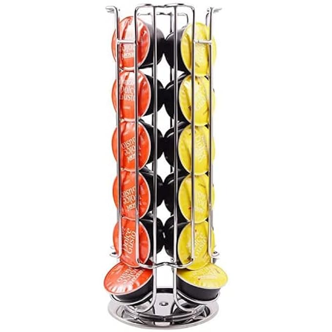 rayihni 24 Capsule Coffee Pod Stand Rack Coffee Pod Holders For Nescafe Dolce Gusto 24 Pods Silver - Image 1
