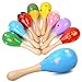 Islmlisa Mini Wooden Maracas for Kids Wooden Fiesta Maracas Assorted Color and DesignPack of 6 Random Color Pattern - Image 2