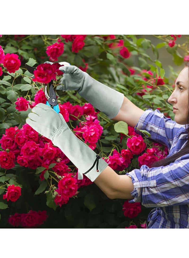 Excefore Heavy Duty Gardening Gloves, Rose Pruning Gloves for Men & Women, Long Thorn Proof Gardening Gloves, Breathable Leather Gauntlet , Best Garden Gifts & Tools for Gardener (Size: M)  - Image 3