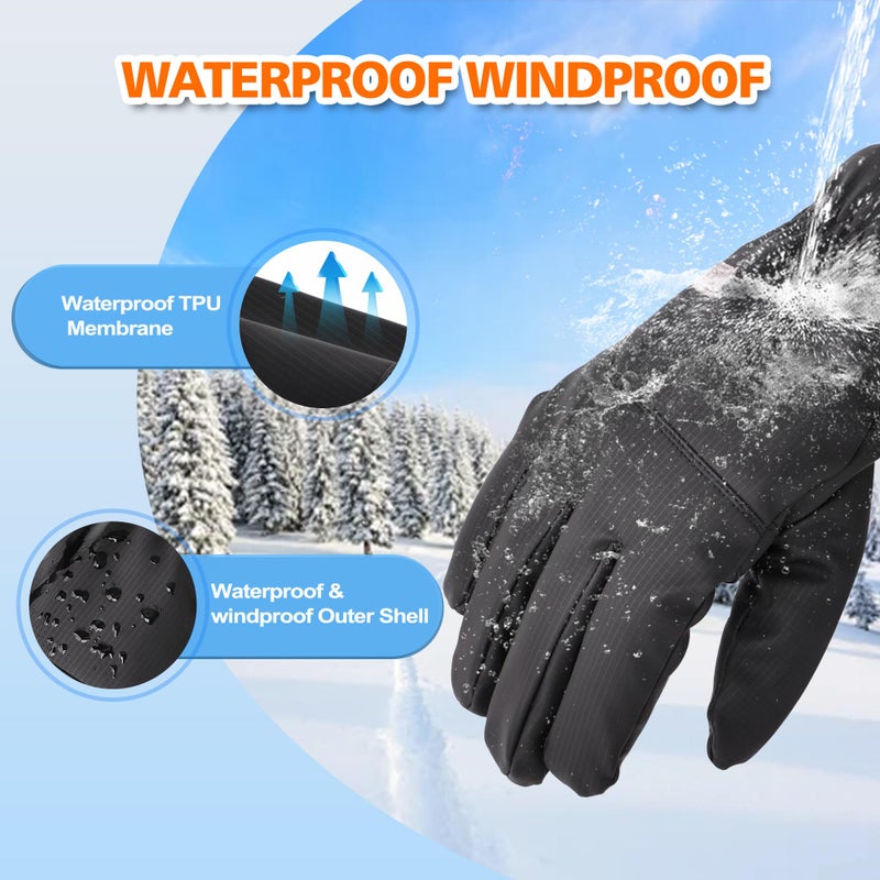 Gopaice Winter Gloves for Men Women Waterproof Thermal Windproof,Touchscreen for Running,Cycling,Skiing,Snowboarding,Driving in Cold Weather - Image 2
