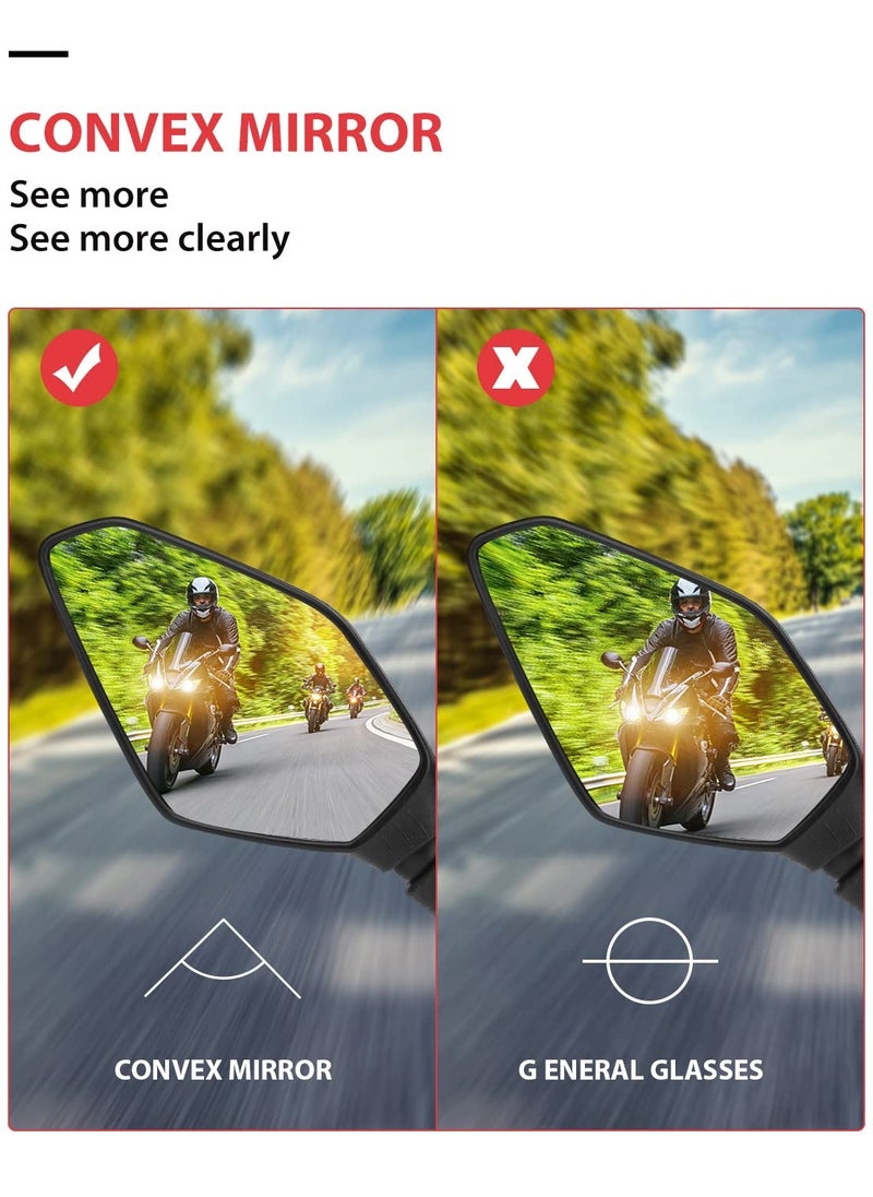 SYOSI - Motorcycle Mirror, Universal Motorcycle Mirror with M8 M10, Motorcycle Rear View Mirror with Holder, Mirror for Motorcycle, Moped, Scooter, Rear View Mirror Compatible with MT07 - Image 1