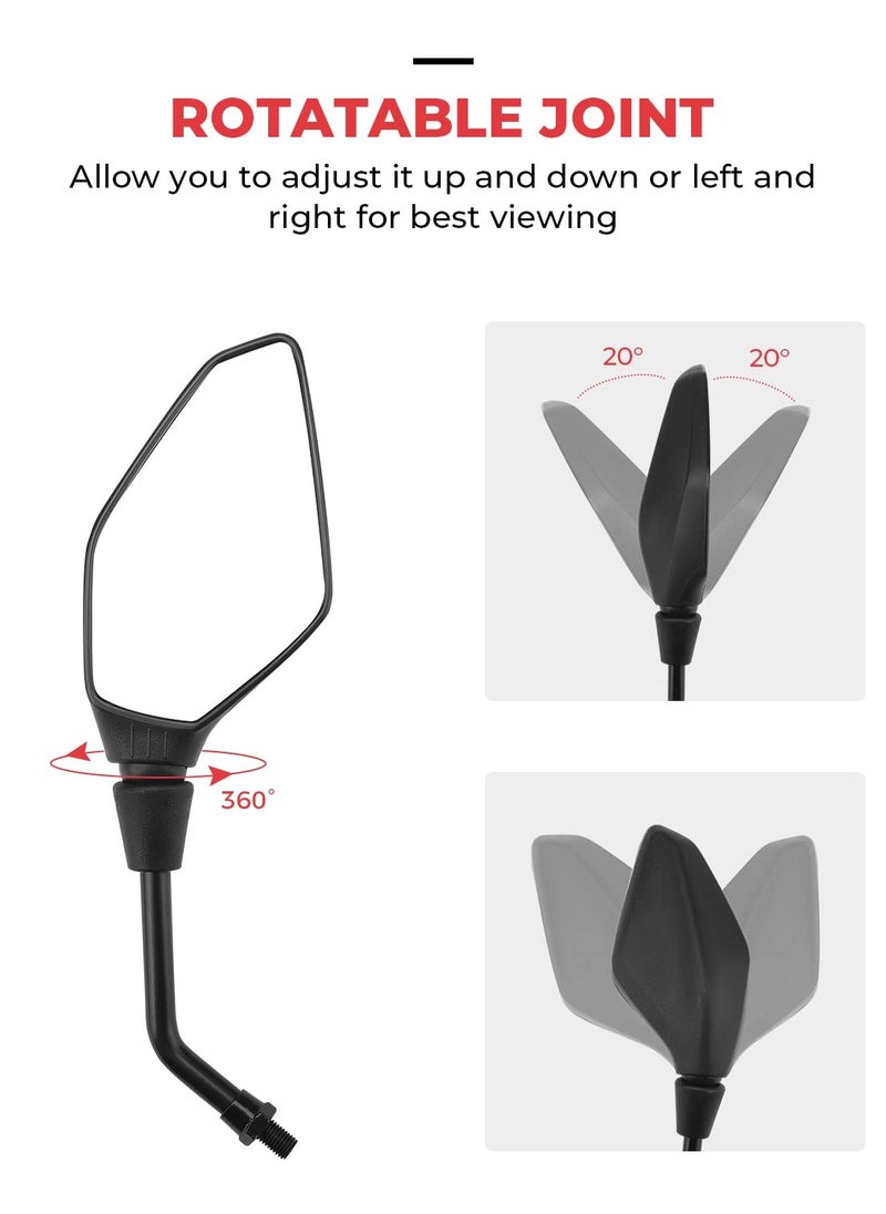 SYOSI - Motorcycle Mirror, Universal Motorcycle Mirror with M8 M10, Motorcycle Rear View Mirror with Holder, Mirror for Motorcycle, Moped, Scooter, Rear View Mirror Compatible with MT07 - Image 1