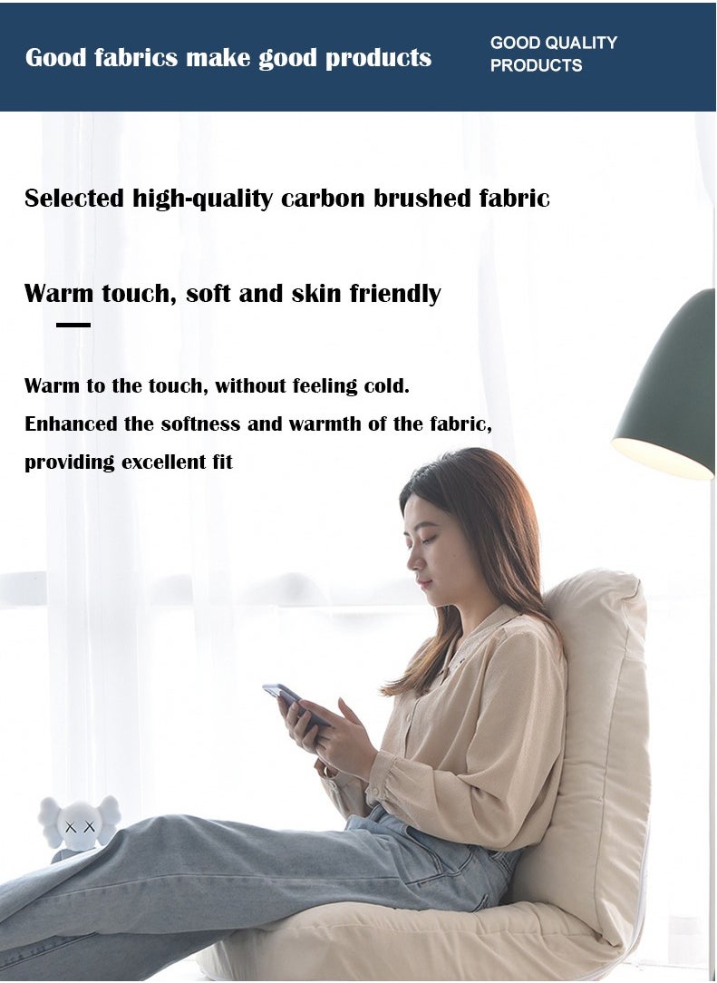 Arabest Bedroom Lazy Sofa Balcony Single Tatami Leisure Sofa Foldable with Backrest Floor Seat Small Sofa Bed Thickened Breathable Soft Lazy Sofa Beige  - Image 3