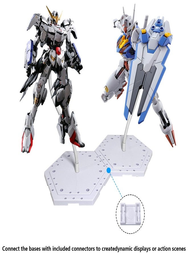 FaitAtten Hobby Display Stand,Model Action Base Display Stand Action Figure Stand with Adjustable Serpentine Arm Compatible with HG RG BB SD SHF Gundam Universal Models Stand (2 Pcs White) - Image 4