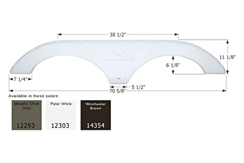 ICON 12303 Tandem Axle Fender Skirt FS2293 for Keystone - Polar White - Image 5