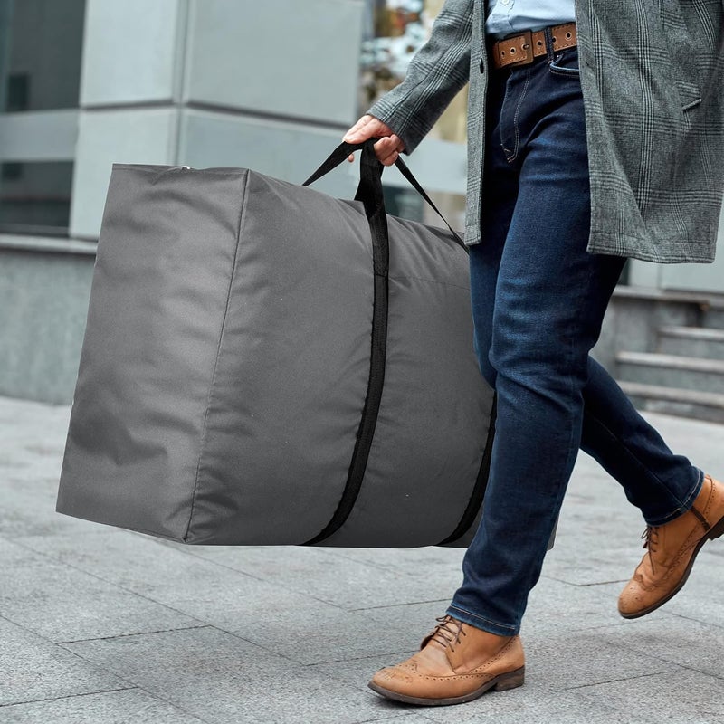 Quilted Storage Bag Waterproof, Heavy Duty Blanket & Comforter Storage Organizer with Handles, Large Capacity Clothes Storage Bag (Two packs) - Image 1