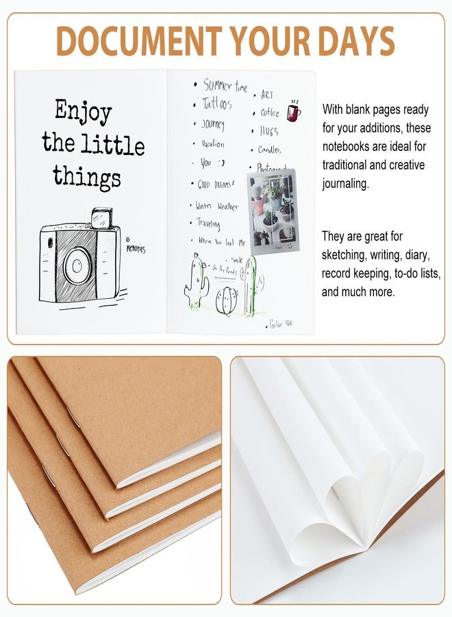 Epakh 25 Pack Mini Blank Kraft Notebooks, Brown - Image 3