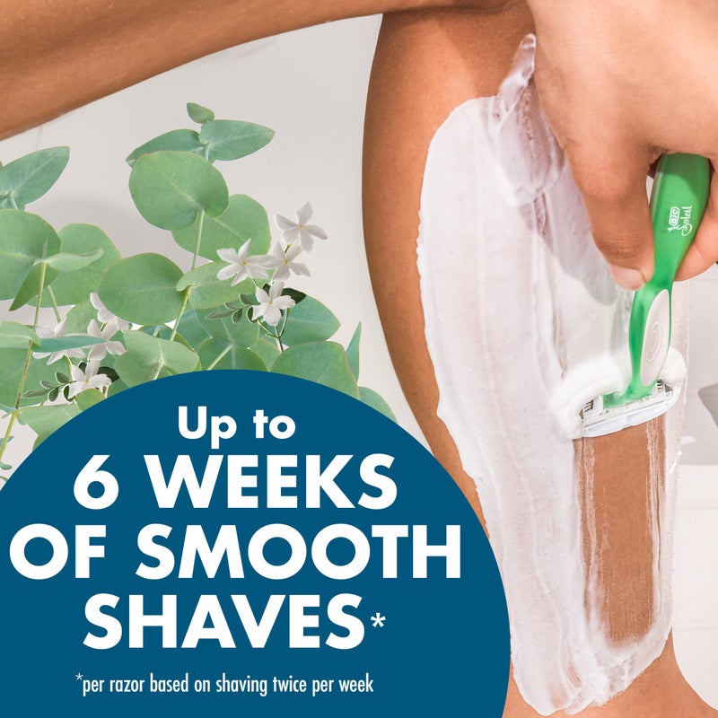 BIC Soleil 5 Escape Scented Women's Disposable Razors, 5 Blades, Comfortable Shave, Jasmine & Eucalyptus Scented Handle Shaving Razors for Women, 2 Count - Image 5