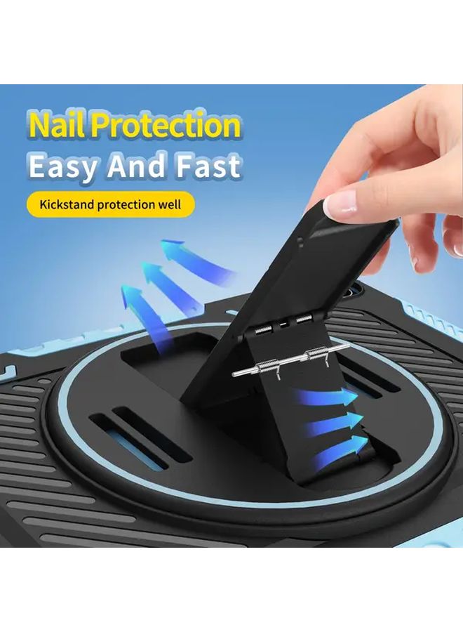 Black Silicone Case For iPad 10.2 8th Gen 2020 Rotating Bracket Anti Slip - Image 4