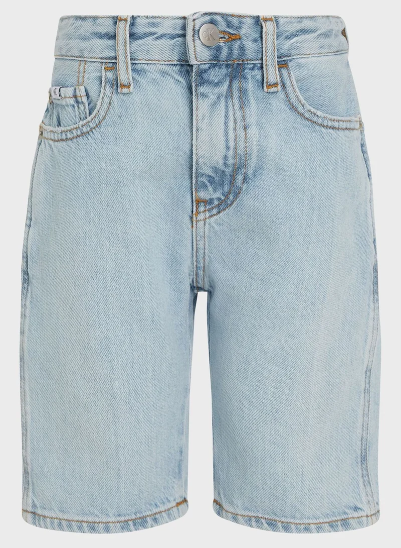 Calvin Klein Jeans Youth Relaxed Fit Denim Shorts