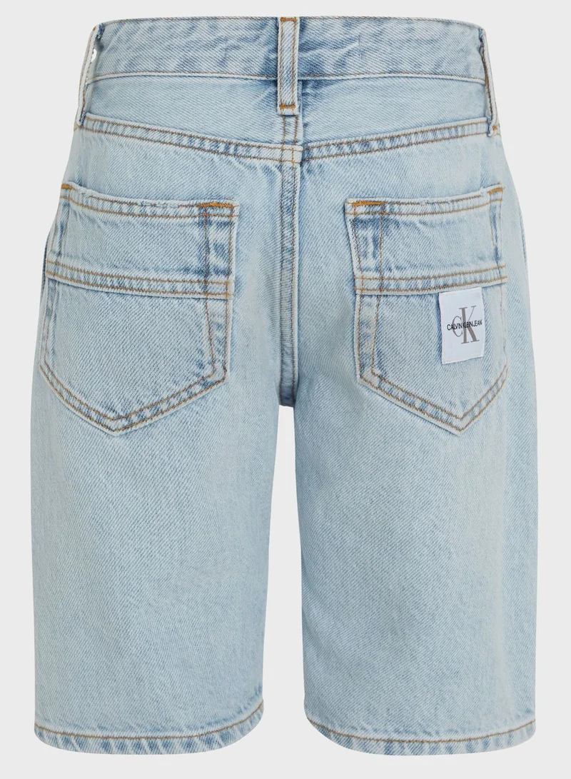 Calvin Klein Jeans Youth Relaxed Fit Denim Shorts