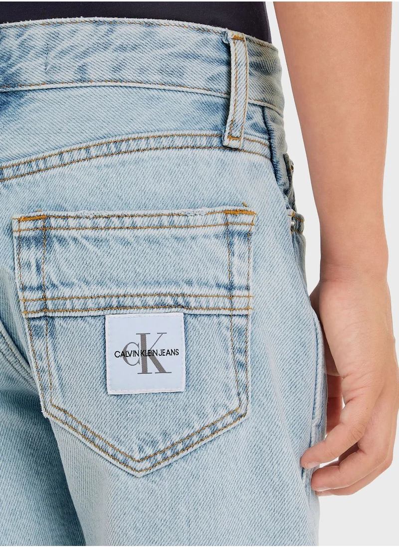 Calvin Klein Jeans Youth Relaxed Fit Denim Shorts