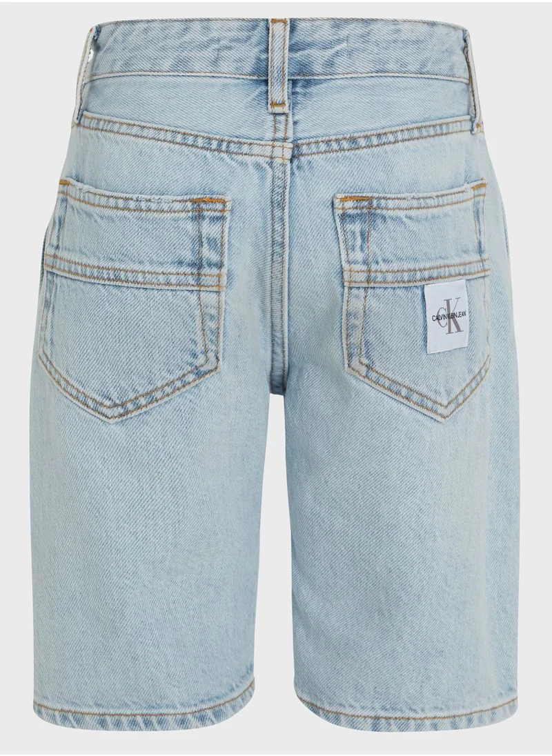 Calvin Klein Jeans Youth Relaxed Fit Denim Shorts