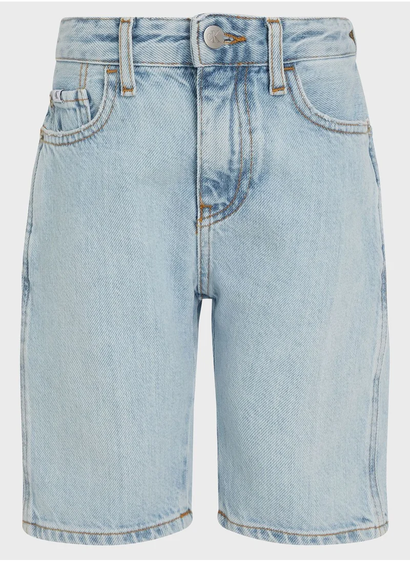 Calvin Klein Jeans Youth Relaxed Fit Denim Shorts
