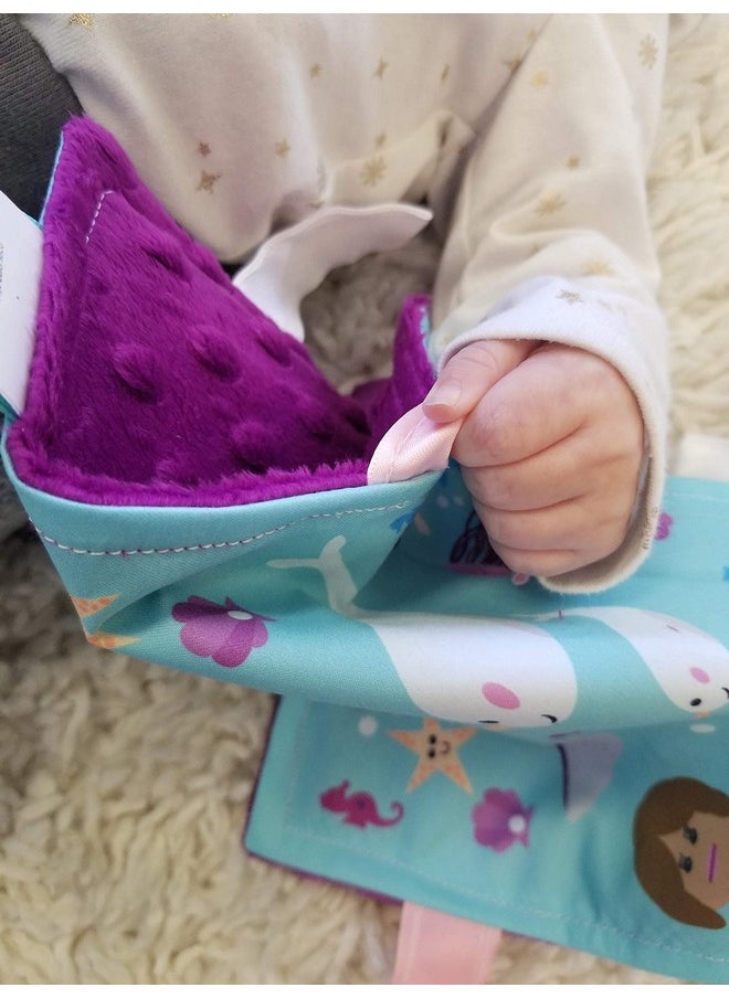 The Learning Lovey Lovey Chew Blanket Crinkle Toy Tag Square Sensory By Baby Jack (Mermaids And Narwhals)  - Image 4