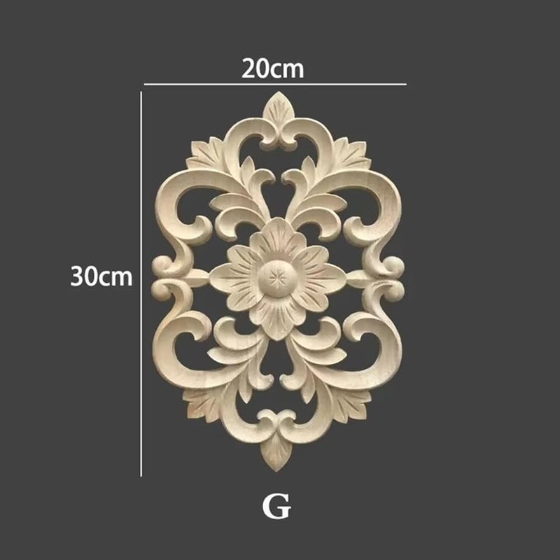 Classic Wood Carving Flower Patch Decorative Cabinet Door Solid Wood Color 7 - Image 3