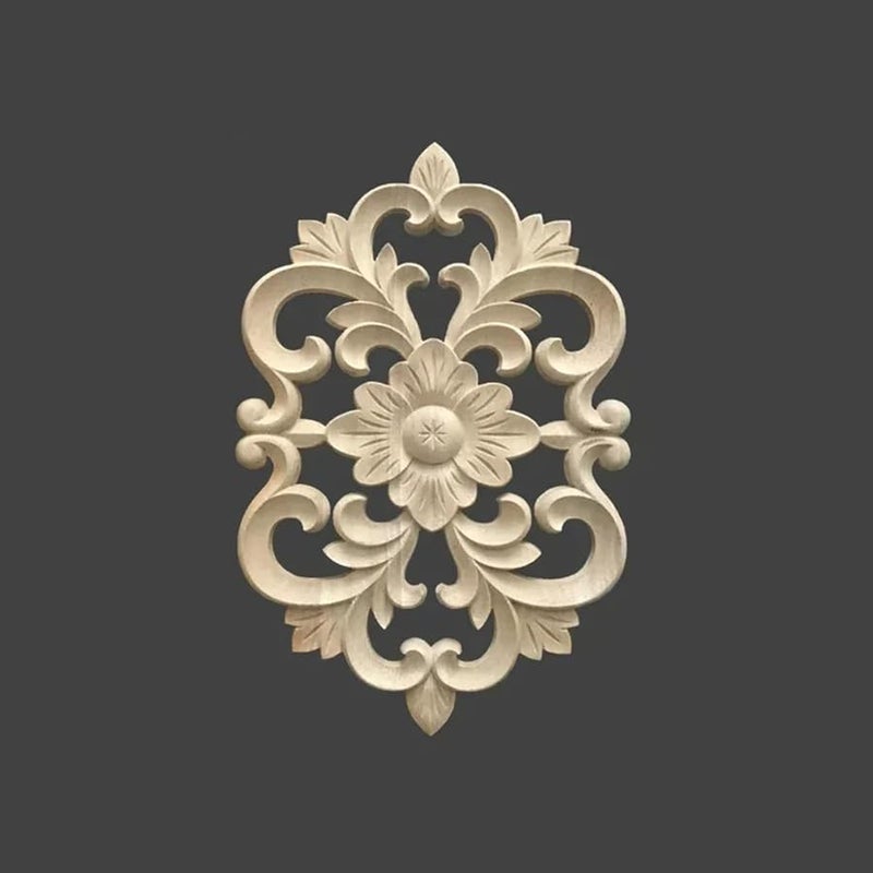 Classic Wood Carving Flower Patch Decorative Cabinet Door Solid Wood Color 7 - Image 2