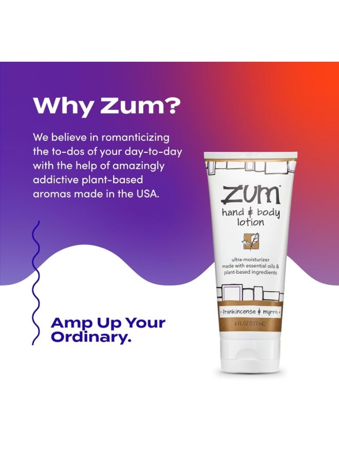 ZUM Zum Indigo Wild Hand & Body Lotion - Natural Hand Lotion for Dry Hands - Body Lotion for Women & Men - Body Moisturizers Include Shea Butter, Jojoba Oil & More - Frankincense & Myrrh Scent - 6 fl oz - Image 2