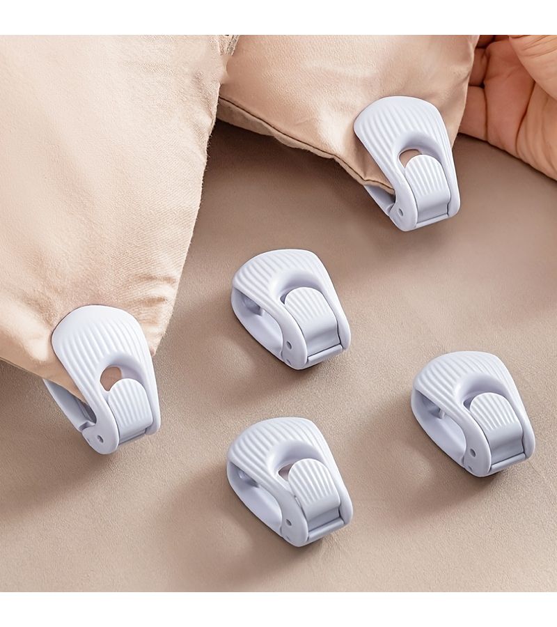 4pcs Bed Sheet Fasteners Azure Blue Shell Clip Strong Clamp Invisible Traceless Design for Thick Mattress - Image 1