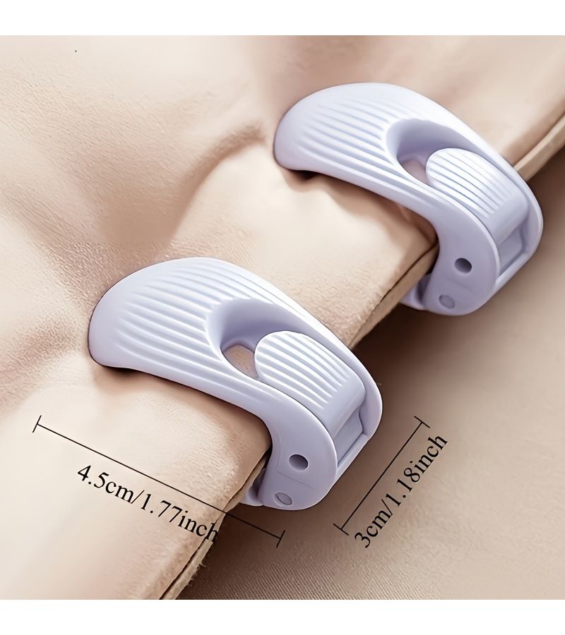 4pcs Bed Sheet Fasteners Azure Blue Shell Clip Strong Clamp Invisible Traceless Design for Thick Mattress - Image 3