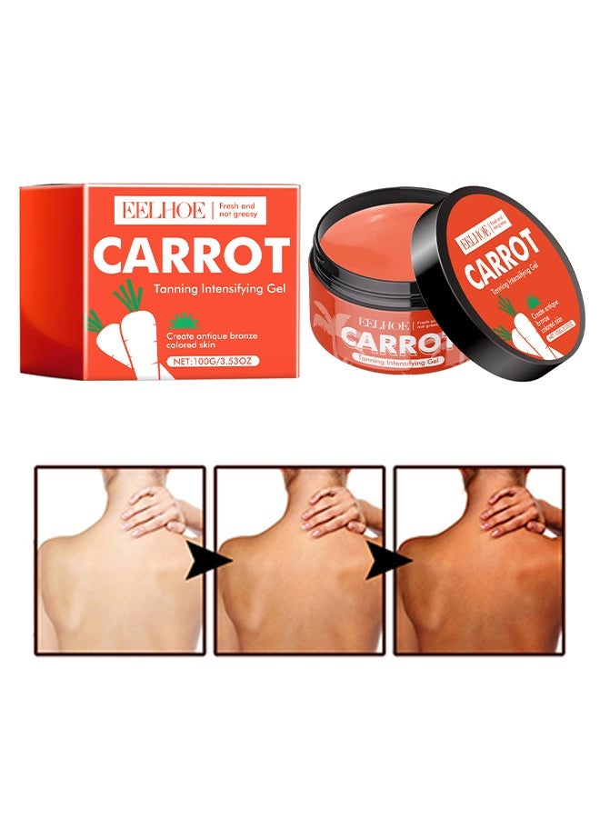 إيلهو جل تكثيف تسمير الجزر ، بزيت الجزر الطبيعي وفيتامين ه ، محسن تسمير الشمس سريع المفعول للحصول على لون عميق وداكن يدوم طويلا ، مرطب ، ماء ، تركيبة مقاومة للوجه والجسم ، مثالي لجميع ألوان البشرة - Image 1