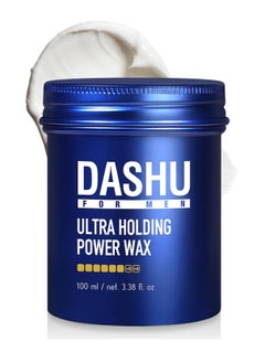 Dashu DASHU Ultra Holding Power Men Hair Wax Strong Hold | Long Lasting & Easy to Wash Edge Control Hair Styling Wax w/Collagen & Argan Oil 3.38 fl oz  - Image 1