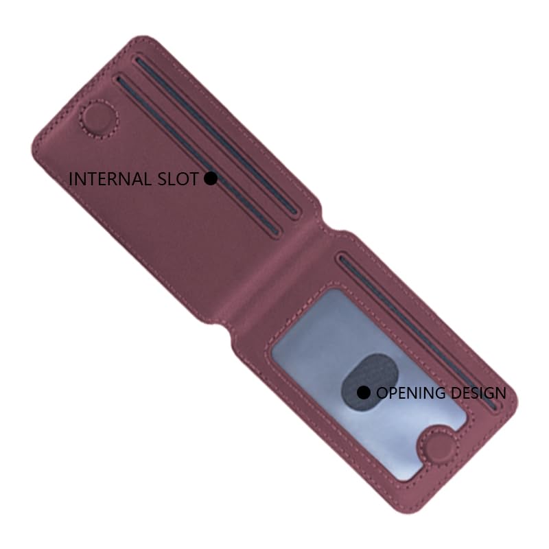 ClickCase محفظة ClickCaseBifold MagSafe، محفظة بسيطة مع حامل، محفظة إغلاق مغناطيسي لهواتف iPhone 16/15/14/13/12، حامل بطاقات، جلد نباتي (أحمر نبيذي) - Image 3