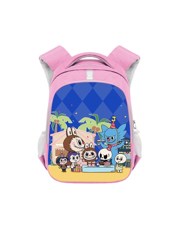 Labubu Backpack Student Large Capacity High-end Backpack Children's Wear-resistant Polyester Backpack 36*26*13CM - Image 1