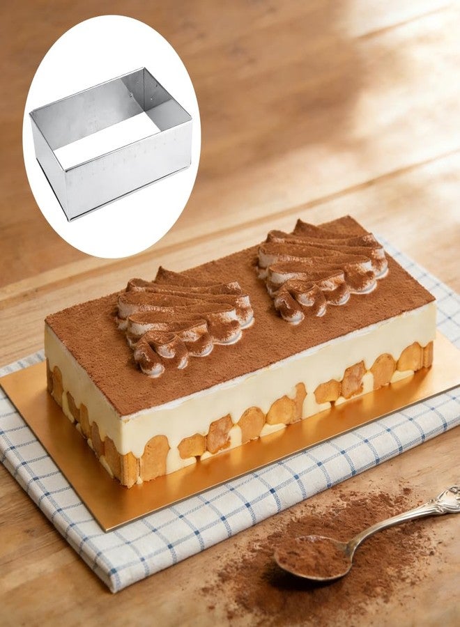 Velicber Stainless Steel Extensible Cake Ring Mold, 9 Inch to 18 Inch Adjustable Square Shaped Mousse Ring Nonstick Tiramisu Cake Mold for Baking Birthday Cake, Party Dessert, Kitchen DIY - Image 2