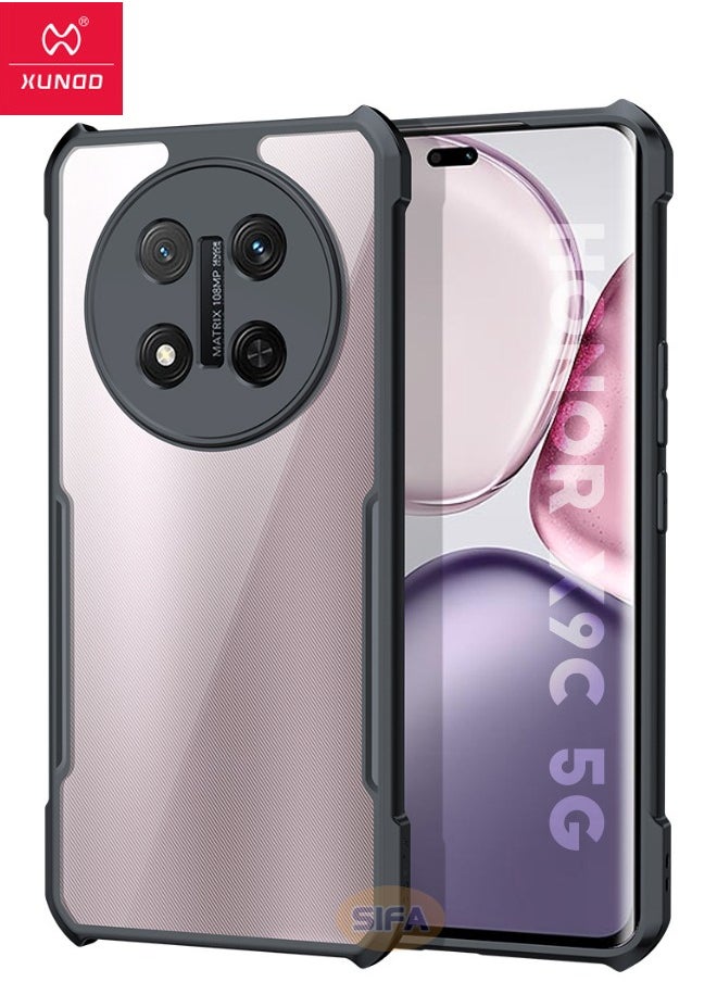 XUNDD - Honor X9c 5G Case, SGS Drop Proof Certification Case, Soft TPU Bumper + Acrylic Clear Back Airbags Drop Protection Anti-Fall Case for Honor X9c 5G 6.78 inch, Clear/Black - Image 1