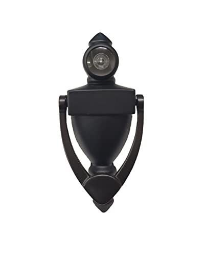QCAA Door Knocker with 180 Degree Viewer, Zinc Die-Cast Construction 5-1/2'' Height, Matte Black, 1 Pack - Image 3