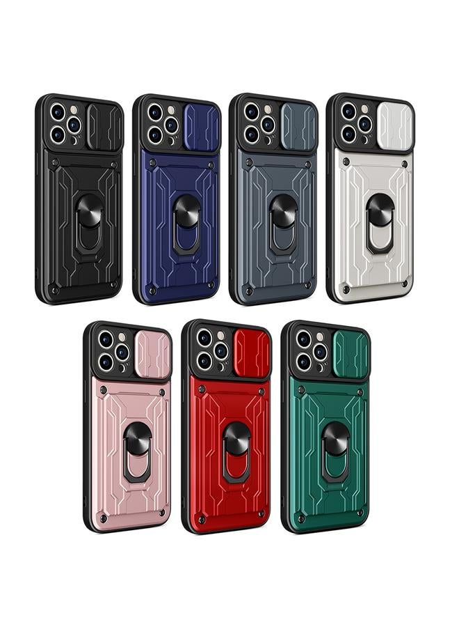 S-TOP Case For iPhone 14 Plus Sliding Camshield TPU+PC Phone Case with Card Slot - Image 2