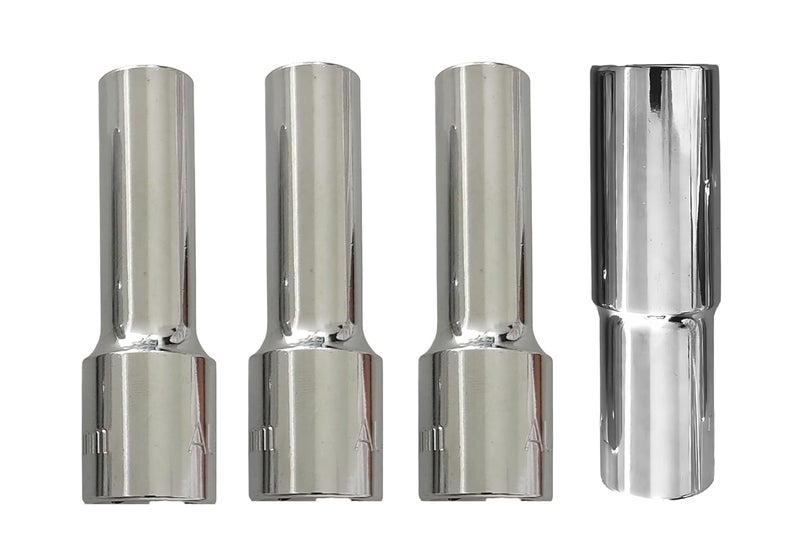 4 NEX 12mm + 13mm + 14mm + 17mm, 1/2" Drive Hex Long Chrome Vanadium Steel, Anti Rust, Heavy Duty Socket - Image 1