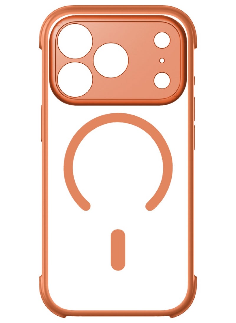 Momax غطاء كاميرا التحكم المغناطيسي CaseForm Air لجهاز iPhone 17 PRO (2025) متوافق مع MagSafe - برتقالي - Image 2