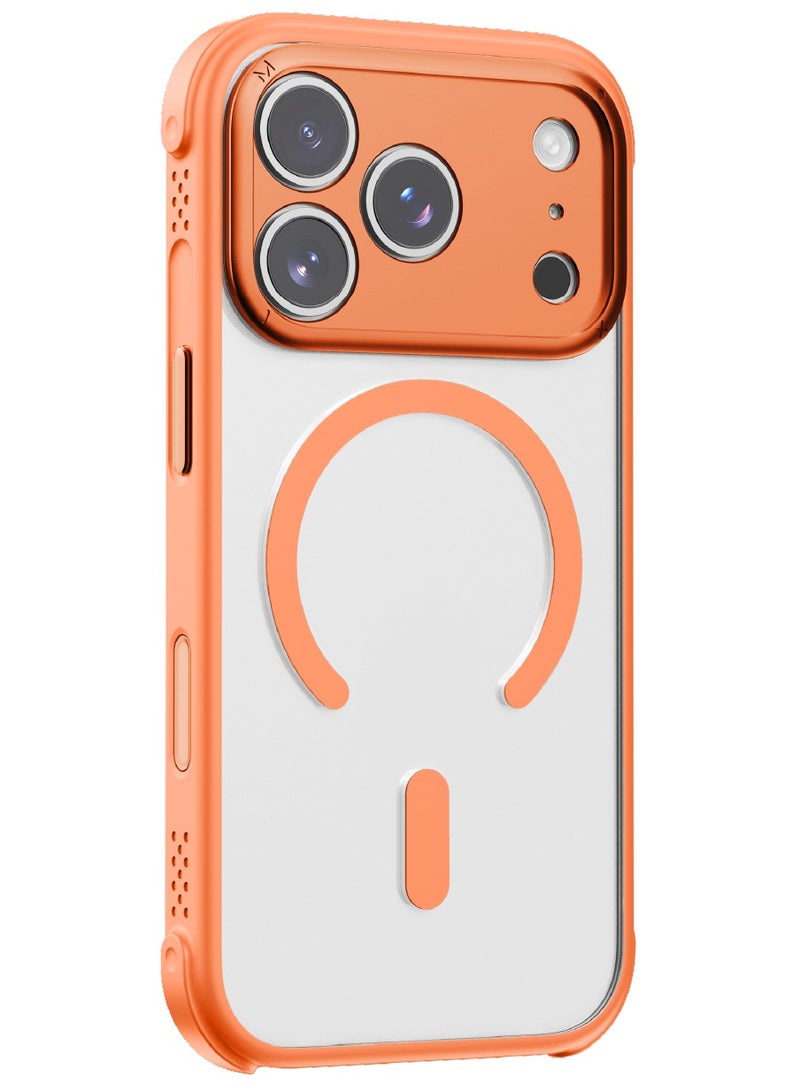 Momax غطاء كاميرا التحكم المغناطيسي CaseForm Air لجهاز iPhone 17 PRO (2025) متوافق مع MagSafe - برتقالي - Image 1