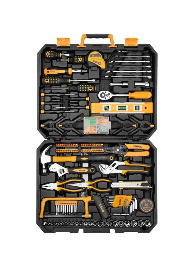 vesus Piece Socket Wrench Auto Repair Tool Combination Package Mixed Tool Set Hand Tool Kit with Plastic Toolbox Storage Case  - Image 1